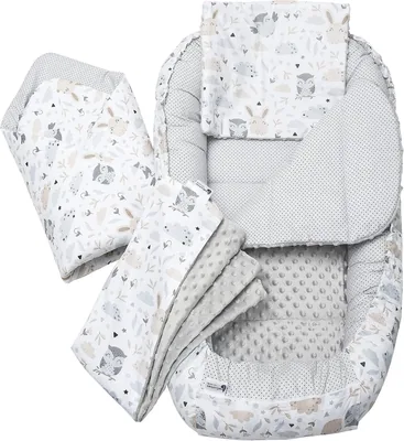 Medi Partners Baby Nest Säng 100x60x15 cm, 5-delar, Portable och Reversibel