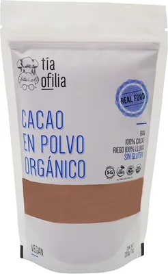 Tía Ofilia | Cacao en polvo orgánico | 100% cacao crudo | Delicioso sabor a chocolate | Superalimento | 200g