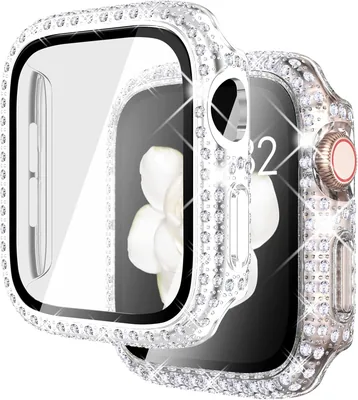 Fullife 2 Pack Bling Screen Protector Apple Watch 40mm Silver/Clear