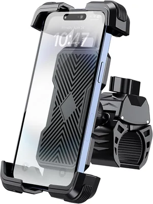 Grefay Bike Phone Holder Universal Motorkola Telefonhållare Med 360° Rotation för 4.7-7.2 Inch Smartfoner, 20% Rabatt