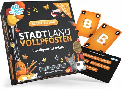 DENKRIESEN Stadt Land Vollpfosten Kartenspiel Special Edition 240 Kategorien | Best Deal
