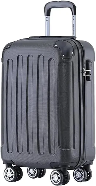 BEIBYE Hard Shell Suitcase, Trolley Suitcase, Travel Suitcase, Security Combination Lock, Twin Wheels, ABS Material, Hand Luggage, 4 Wheels (M / L / XL Set), black