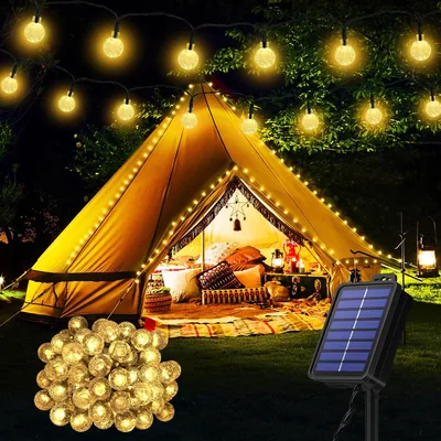 Solarleuchten Außen Wetterfest, 60 LEDs, 13.2 m, 8 Modi, IP65