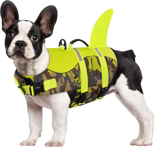 Citétoile Hondenlevensvest Shark voor Kleine en Grote Honden, Levensvest met Haaienvin, Groene Camouflage - Best Deal