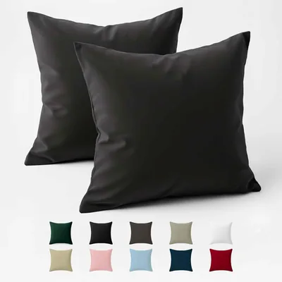 Cuscini 50 x 50 cm in Cotone Rinforzato (Set di 2) - Antracite - 57 Filo/cm²