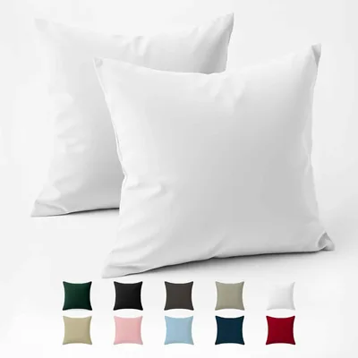 Cushion 50x50 Versterkt katoen (set van 2) - wit - strak weefsel van 57 draden/cm² - hoeslaken 50 x 50 cm - OUKO T