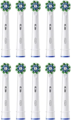 Oral-B Brush Heads PRO CrossAction, Vit, 10 stk | Original tandborstladd för elektrisk tandborste, djup p läkning
