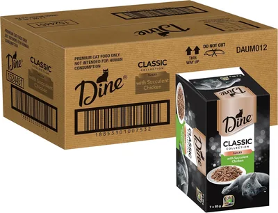Dine Classic Chicken Wet Cat Food 85g x 42 Tray Best Deal