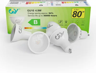 Bulbo LED GY 4.9W GU10 3000K Blanco Cálido 780LM (Igual a 80W), No Regulable, Ángulo de haz 110 grados - Bajo Consumo