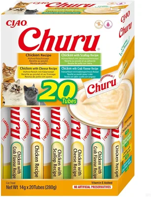 INABA Churu - 4-delige kippuree traktaties voor katten - Zachte en romige snacks - Pet food