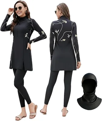 Doeunner Women's Muslim Swimsuit - Modest Islamic Rash Guard Burkini