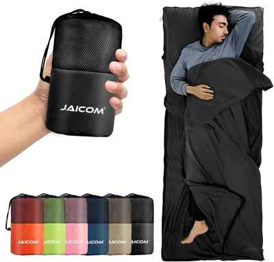 Sacco a Pelo JAICOM, Ultraleggero e Compatto, Fodera in Cotone, Ideale per Campeggio, Escursioni, Ostelli - Best Deal