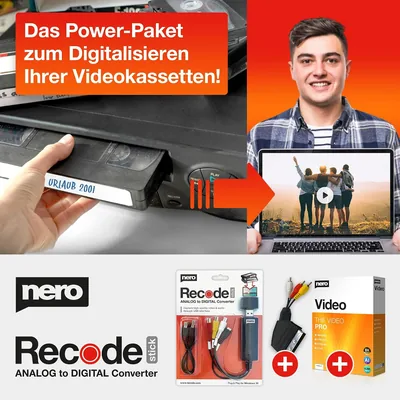 Grabador de Video VHS a USB Nero inkl. Software de Edición