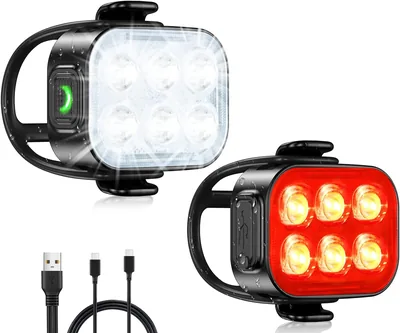 Luci Bicicletta Glangeh LED Ultra Sottili Ricaricabili USB, Impermeabili IP65, 4+6 Modalità | Set Luce Bici Anteriore e Posteriore