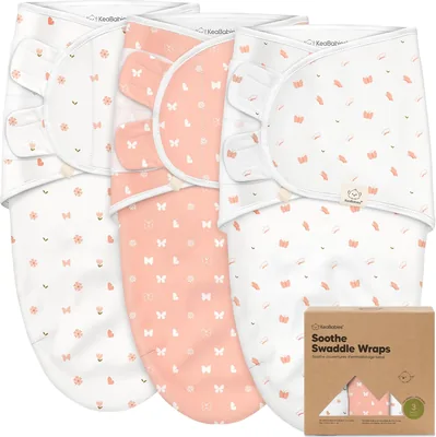 3-Pack Organic Baby Swaddle Sleep Sacks - Newborn to 3 Months