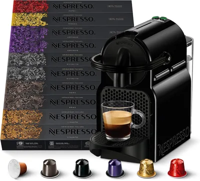 Macchina per Caffè Nespresso Inissia EN80B e 100 Capsule