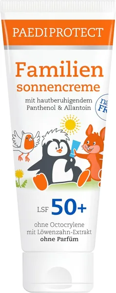 PAEDIPROTECT Sonnencreme für Familie, SPF 50+ 200 ml, Baby-, Kinder- und Erwachsenenpflege, ohne Duft und Mikroplastik, Veg.