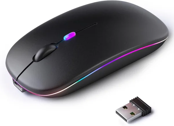 KANMABPC Wireless Bluetooth Mouse LED Dual Mode Rechargeable Silent Portable Mouse EGP 117.25