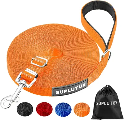 SuplutuX Trainingsleid voor Honden 5m met Opbergzak - Rugget Leash voor Honden - Verstelbare Leash met Zacht Handvat en D-Carabiner