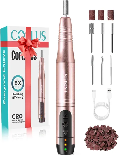 COSLUS Wireless Portable Nail Cutter, 11-in-1 Professional Manicure and Pedicure Set