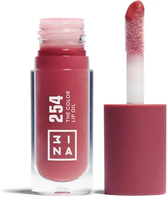 3INA MAQUILIA - Aceite de Labios Color 254 - Rosa Vintage - Bálsamo Hidratante 24h y Ácido Hialurónico - Brillo y Volumen