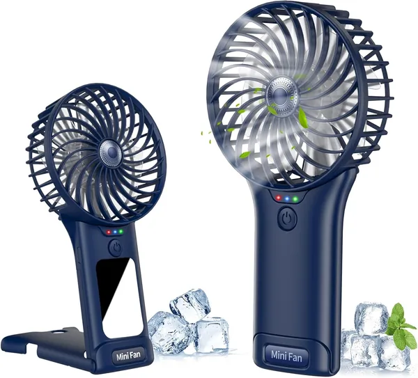 Ventilateur portable silencieux mini USB rechargeable avec miroir, 4 vitesses - Meilleur Prix