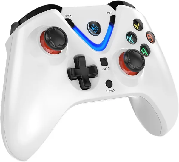 Cosmic Byte ARES Wireless Controller for PC, Upgraded Hall Effect Joystick & Triggers, Dual Vibration, Backlit LED Buttons, Turbo, Auto Turbo (White) - 1 x White