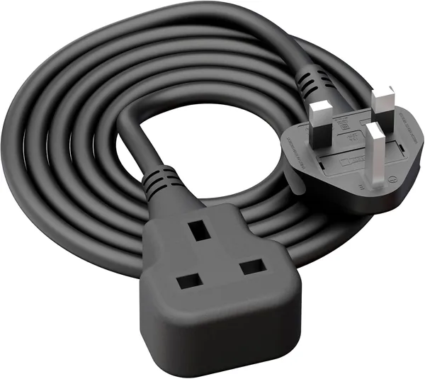 1 Meter Short Extension Lead Single Plug Socket Power Cable 13 Amp Extension Cord Electrical Socket Black