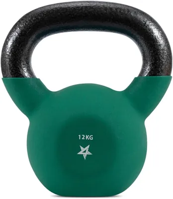 Yes4All Gusseisen-Kettlebell mit Neoprenüberzug, Mehrfarbiges Kettlebell, Schwungdumbbell, Einzel 2-20 kg