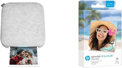 HP Sprocket 3x4 Printer + 20 Photo Paper Pack