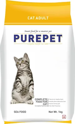 प्यूरपेट एडल्ट ड्राई कैट फूड सी फूड फ्लेवर, 1 किलो पैक (16% ऑफ)