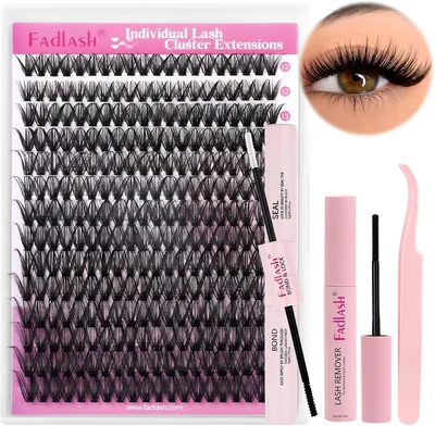 Kit de Extensions de Cils DIY Super Tenace avec Colle et Sérum Étanché, Pince à Retirer les Cils - Économisez 30% sur Amazon