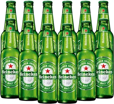 Heineken Cerveza Lager Rubia 12 Botellas 355ml - 39% de Descuento