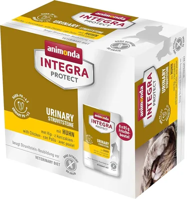 Animonda Integra Protect Nassfutter für Katzen mit Hühnerfleisch, Urinstein-Unterstützung (8 x 85 g)