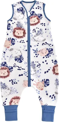 Chilsuessy Baby Sommer Schlafsack mit Füßen, 0,5 Tog, Kleinkinderschlafsack mit Beinen, Ungefüttert, 100% Baumwolle
