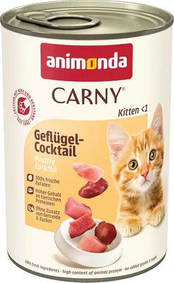 Animonda Carny Kitten Wet Food Poultry Cocktail (12 x 400 g) | Katzenfutter für Wachkatzen, ohne Getreide