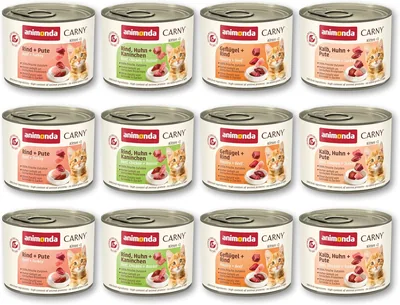 Carni Katvoedsel voor Kittens met Gemengde Smaken (12 x 200 g), Nat Voedsel zonder Graan en Suiker voor Groeiende Kittens