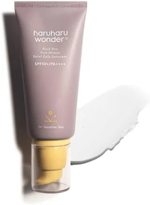 Haruharu Wonder Black Rice Pure Mineral Relief Daily Sunscreen, SPF50+/PA++++, Protección Amplia contra UVA/UVB, Octinoxato y Oxybenzona - Mejor Precio
