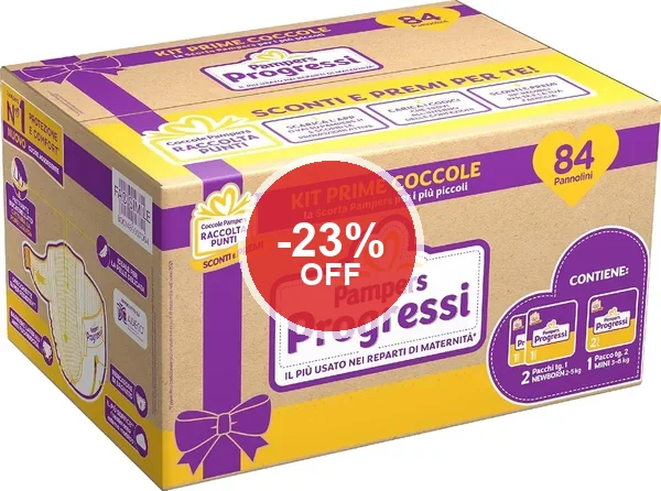 Pampers Progress Taglia 1 e 2, Prima Infanzia, Morbidezza e Traspirabilità, Indicatore di Umidità, Protezione Delicata per Neonati, Prima Pampera - 23% di Sconto