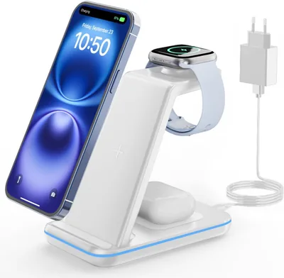 GEEKERA Drahtlose Ladestation, 3-in-1 Induktive Ladegerät für iPhone Air/17/16... (25% Rabatt)