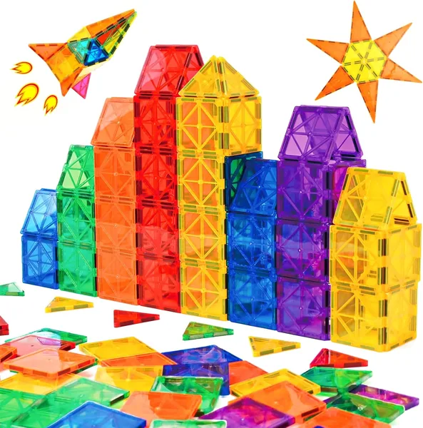 Gemmicc Magnetic Tiles, Magnet Toys Building Blocks for Kids