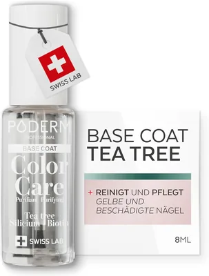PODERM Pflegepolier mit Teebaum - Grundierung | Swiss Lab - 8 ml | Mit Teebaum, Silizium & Biotin