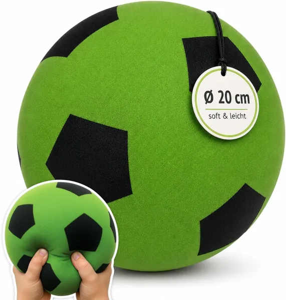 Alldoro 63104 Foam Ball, 8 Inch, 5.5 oz, Grön, Fotbollskontor för barn från 18 månader, Inre och utomhus - 20% avrappet