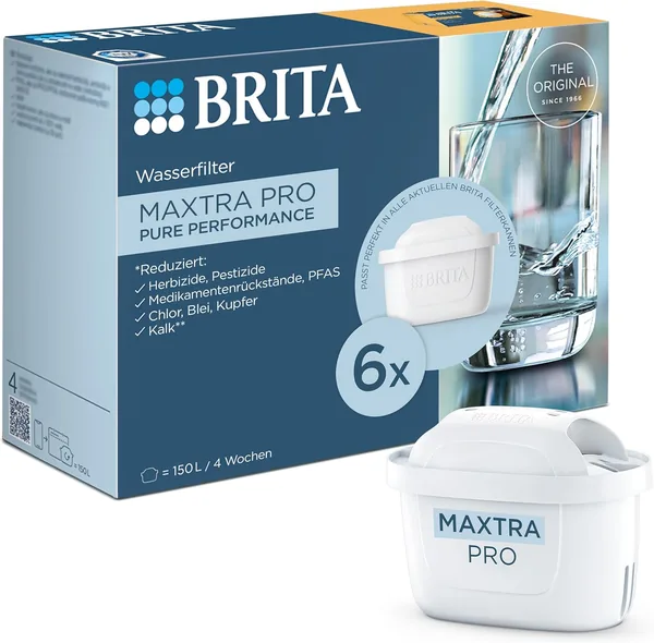 BRITA Maxtra Pro All-in-1 Water Filter Cartridge, 6 Pack (Half Year Stock)