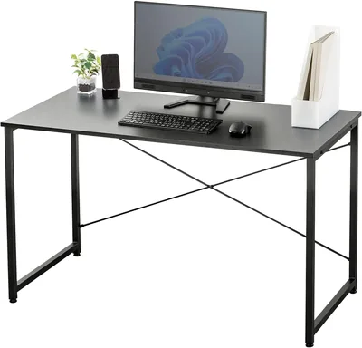 サンワダイレクト 100-DESKF004BK3 コンピュータデスク、モニターアーム互換、簡単組み立て、ブラック、120cm幅、23