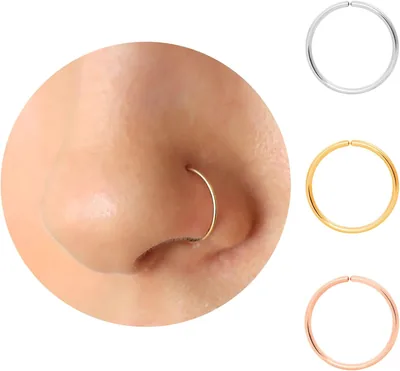 Small Gold/Silver Nose Rings 20g-24g Hoops Best Deal