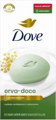 Sabonete em Barra Dove Erva-doce 90g - Pacote com 6 Unidades
