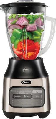 Oster Licuadora con Tecnología Reversible, 2 Programas Automáticos, 3 Velocidades y Pulsador, Color Rojo y Plata, BLSTPEGNRT - Mejor Oferta