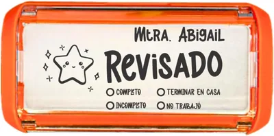 Sello Calificador para Maestros Personalizado con Nombre - 5.8 x 2.2 cm - Tinta Incluida