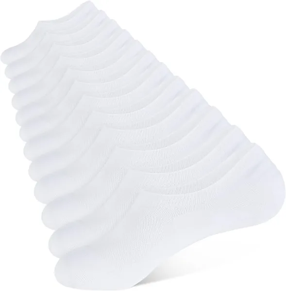 Closemate 6 Paire de Chaussettes Invisibles Homme Femme Courtes et Basses en Coton Élastique Antidérapantes Taille 35-38, 39-42, 43-46, 47-50